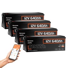 1-4Pack 8192Wh 12V 640Ah LiFePO4 Battery 250A BMS Bluetooth APP Solar Off-Grid picture