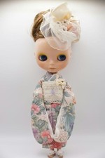Neo Blythe Kimono Outfit White Plum A Doll Dress Set Authentic Ready to Use picture
