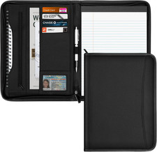 Zippered Portfolio Organizer/ A4 Refillable Lined Writing Notepad Folder picture