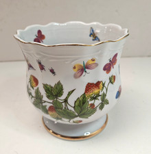 Ardalt Lenwile Butterflies Strawberry Ladybug Planter Gold Trim Vase picture