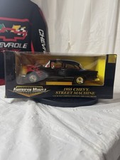 ERTL American Muscle 1955 Chevy Street Machine 1:18 Black Flames NEW NIB 32080 picture