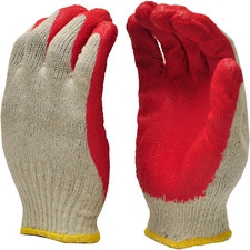 300 Pairs Red Latex coated work Gloves Rubber Palm grip constructio safety glove picture
