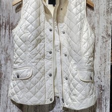 Talbots DIAMOND QUILTED VEST, Ivory, XS picture