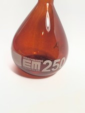 Box of 2 Hirschmann EM Techcolor 250ml Amber Volumetric Flasks w/ Glass Stoppers picture