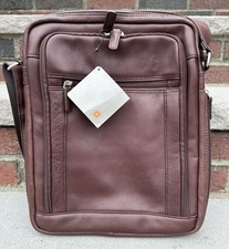 WILSONS LEATHER El Portal Executive Burgundy Leather NEW Shoulder Bag Men’s picture