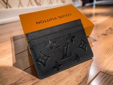 Louis Vuitton Double Card Holder Monogram Black W/DB & B  (Pre-Owned Excellent) picture