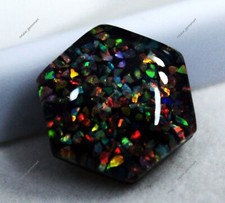 10.20 Ct Natural Australian Black Fire Opal Doublet Certified Untreated Gemstone picture