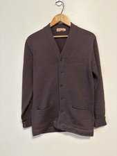Vintage 1940s House Of Harter Brown Wool Shawl Cardigan Sweater Size Men’s 36 picture