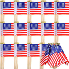 Hahafelt 600 Pack Small American Flags on Stick 8x12 Inch US Hand Held Stick picture
