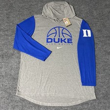 Nike Duke Blue Devils Long Sleeve Pullover Hooded Shirt Mens 2XL Basketball NWT picture