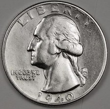 1940-D Washington Quarter About Uncirculated 103870 Inventory C picture