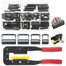 49-Piece IDC Cable Connector Set with Crimp Tool for Flat Ribbon Cables picture
