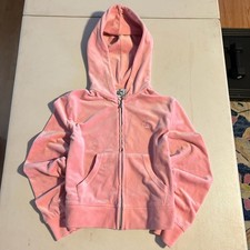 Juicy Couture Velour Zip-Up Hoodie Size M Pink picture