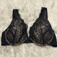 Third Love 38D Bra Black 24/7 Lace Contour Plunge Underwire Back Close Stretch picture