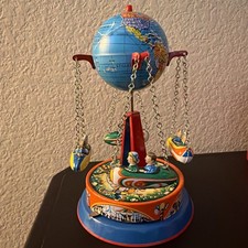 Vintage Josef Wagner Tin Globe Carousel Toy 