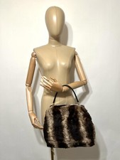 Vtg Dolce & Gabanna C.1995 Brown Striped Fur Bag picture
