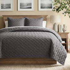Bedsure Quilts King Size - Grey Bedspreads King Size with Basket Weave Pattern, picture