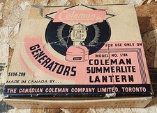 EXTREMELY RARE COLEMAN 5104 RETAIL BOX, TWELVE 5104-299 GENERATORS NEW OLD STOCK picture