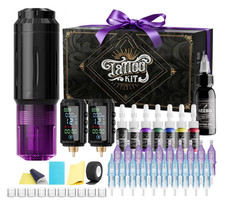 Kit de tatuaje inalámbrico con 2 baterías de 1600 mAh, 20 cartuchos de agujas y  picture