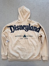 Auth Disneyland Resort Beige Spirit Jersey Sweater Zip Up Hoodie Large New NWT picture