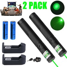 2PCS 9900Miles Rechargeable Green Laser Pointer Pen Astronomy Visible Beam Lazer picture