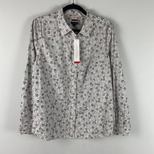 Talbots Non Iron Button Up Shirt Size 14 Floral Stretch Long Sleeve picture