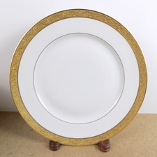 Bernardaud Limoges Villiers Dinner Plate Incrustation or fin Gold Band picture
