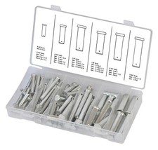 60pc Clevis Pin Assortment 21 Different Sizes in Storage Case Kit picture