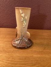 1940’s Roseville Wincraft Tan Bud Vase W/Lupine Design #281-6” Factory Code M picture