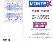 Montex MAXI Mask 1/48 GRUMMAN TBF-1C AVENGER CANOPY PAINT MASK Accurate Mini picture