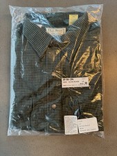 VINTAGE LL Bean Mens Button Down Shirt Houndstooth Made in USA Olive/Black L NEW picture