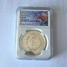 2023 Great Britain £2 Silver King Charles III Coronation NGC MS70 First Rel picture