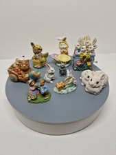 AS IS Adorable Lot of 9 Assorted Spring Easter Bunny Ornament Figurines VTG, D29 picture