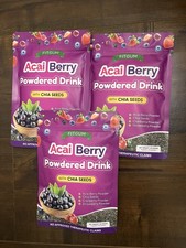 3 Packs FITGUM Acai Berry Drink Powder w/ Chia & Collagen – 30 Sachets picture