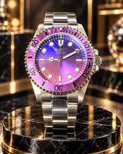 Invicta Pro Diver Men's Watch 43mm Steel with Purple Bezel and Dial NEW 50505 picture
