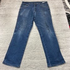 VTG Wrangler Cowboy Texas Stretch Pants 36 Blue Jeans Zip Outdoors Rodeo 36x32 picture