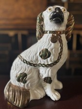 Antique 19th Century Staffordshire Dog Figurine 9in Copper Lustre picture