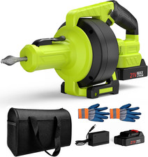 21V Cordless Electric Drain Auger, 25Ft Auto-Feed Snake for Sink picture