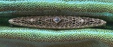 ART DECO PLATINUM/14K BLUE SAPPHIRE BROOCH PIN picture
