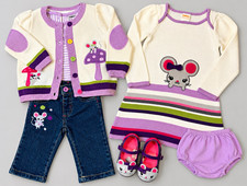 Gymboree Mousing Around 12-18M 6pc Mouse Sweater Dress Jeans Shoes HTF picture