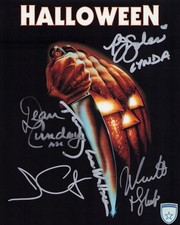 Signed Halloween Cast Michael Myers John Carpenter 8x10 w/ Official Pix COA picture