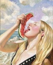 Original Oil Painting, Portrait, Female Figure, Modern Art 16x20 Inch picture