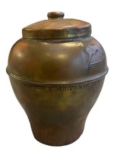 Antique 1925 Lipton Brass Tea Caddy British Empire Exhibition Wembley Lion picture
