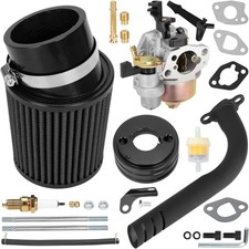 Black Carburetor Exhaust Pipe Kit For Predator 212cc 196cc GX160 GX200 CT200U-EX picture