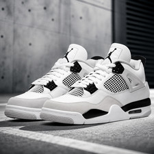 Women's Jordan 4 Retro Military Black White DH6927-111 Size US 5.5-11 NEW picture