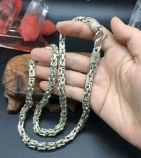 Rare Chinese Miao Tibetan Silver Handmade Necklace Men Jewelry Gift picture