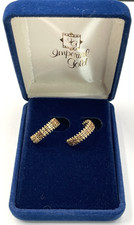 14K Yellow Gold Earrings 3.4 G Vintage Imperial Gold With Original Case 13/16
