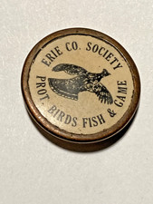 Rare 1896-1915 Erie Co. Society Protection Birds Fish & Game lapel stud pin Club picture