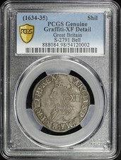 (1634-35) Great Britain Silver 1 Shilling KM-107 S-2791 Bell PCGS XF Graffiti V picture