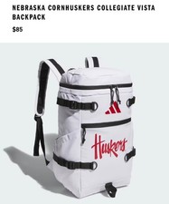 ADIDAS UNIVERSITY OF NEBRASKA CORNHUSKERS COLLEGIATE VISTA BACKPACK WHITE- NWT picture